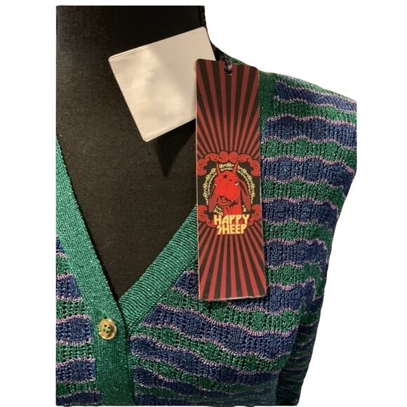 Happy Sheep Metallic Lurex Sweater Sz L - Picture 2 of 8